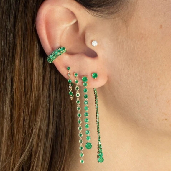 Solid 14k Yellow Gold Emerald Earrings (Pair) by The Last Line